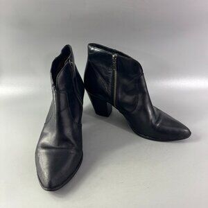 FRYE Black Leather Zip Ankle Fashion Boots Bootie, Womens Size 8 M